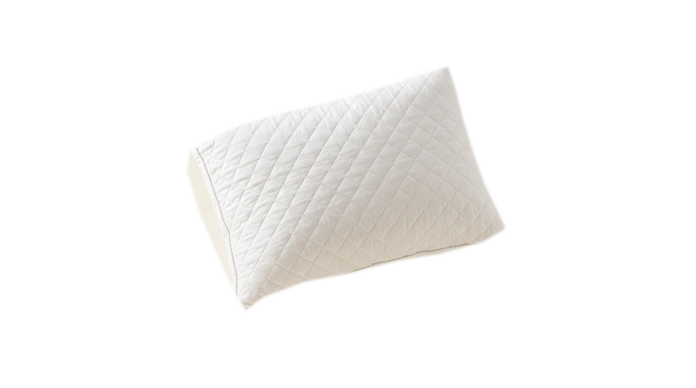 Oreiller blanc ajustable vu de trois quarts